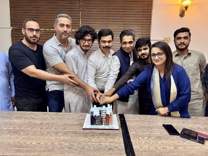 Fauzia Rizwan and fellow planners celebrating World Planning Day 2025 at The Urban Solutions Head Office, Islamabad